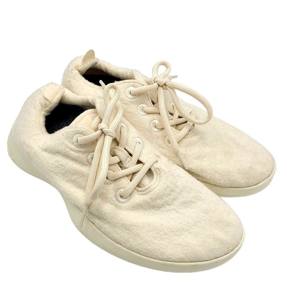 Allbirds Cream The Wool Runners Merino Lace Up Running Shoes‎ Womans Size 9